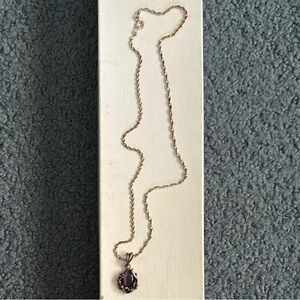 Chic Gold/Silver Necklace with Purple Pendant